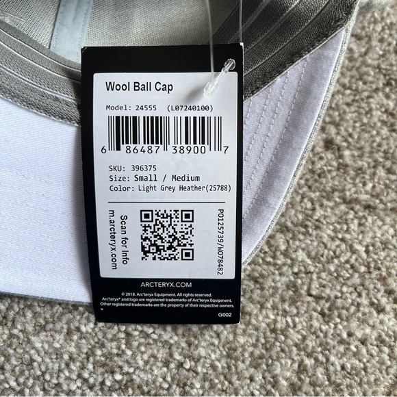 Arc'teryx Unisex Wool Ball Cap Sz S/M In Light Grey Heather NWT - Picture 11 of 12